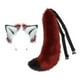 thumbnail image 1 of Juego de orejas y cola de peluche, Lolita Cosplay Decoración Suave Lindo Juguetes Pinza para el cabello para regalos Vestirse , rojo y blanco Yinane Cola para la cabeza, 1 of 8