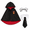 Black+Red-Large, variant on Black+Red Large Pet Wizard Costume Set, Cape Glasses Necktie Outfit for Small Dogs and Cats