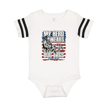 

Inktastic Proud Military Dog Tags Flag Niece copy Gift Baby Girl Bodysuit