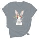 thumbnail image 1 of Pantalones Cortos para las Mujeres Sexy Pascua Moda Impresión Cuello Redondo Tee, Poliéster Ligero Casual Top para Primavera Verano Diario, Blusa de Suéter, 1 of 4