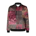 thumbnail image 4 of JURANMO Bomber Jacket for Women Lightweight Varsity Zip Up Coat Casual Long Sleeve Flight Jackets Vintage Ethnic Print Coats with Pockets Pink L Deals of The Week, 4 of 6