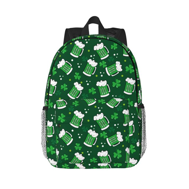 Disketp Happy St. Patrick's Day Mochila Escolar de 15 Pulgadas, Mochila Ligera para Estudiantes, Viajes y Trabajo, Cómoda y Resistente para el Uso Diario