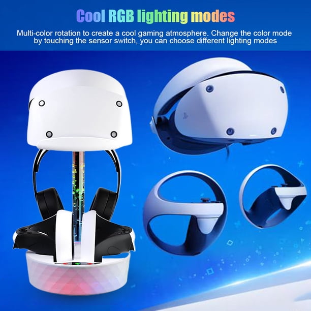 Muelle De Carga Soporte de carga de Gamepad con reemplazo de soporte de base de carga de luz RGB para PS VR2