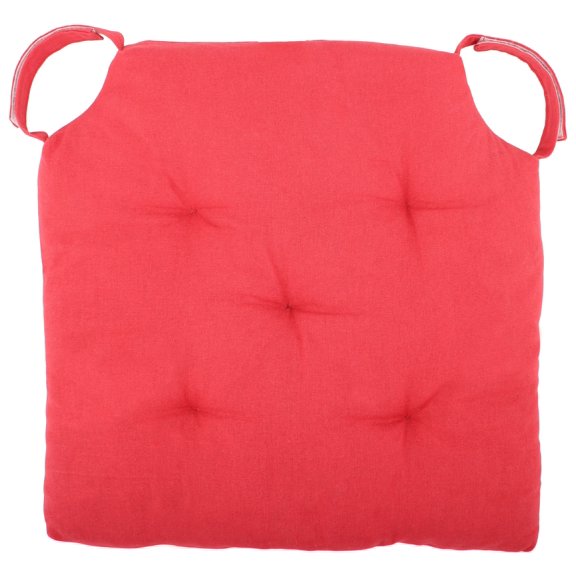Cottone Polyfill Fiber Chair Pads w/5 Velcro Tucks | 18" x 18" Square Chair Pad | Extra-Comfortable & Soft Chair Cushion Pad| Ergonomic Pillows for Rocking Chairs & More,Red