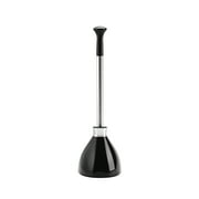 simplehuman Toilet Plunger and Caddy, Stainless Steel, Black