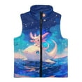 thumbnail image 4 of Uorisanigo Girls Boys Zippered Vest Puffy Fleece Jacket Fashion Fall Winter Clothes Sleeveless Full Zip Cute Whale Axolotl Outwear Soft and Comfortable Jacket Vest 2-12 Years, 4 of 7