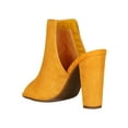 thumbnail image 3 of Women Faux Suede/Leatherette Square Shaft Peep Toe Chunky Heel Mule 18304, 3 of 6