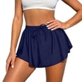thumbnail image 4 of Inleife Fashion Women Casual Shorts Casual Solid Color Pleats Pocket Beach Shorts Beach Swim Trunks, 4 of 6