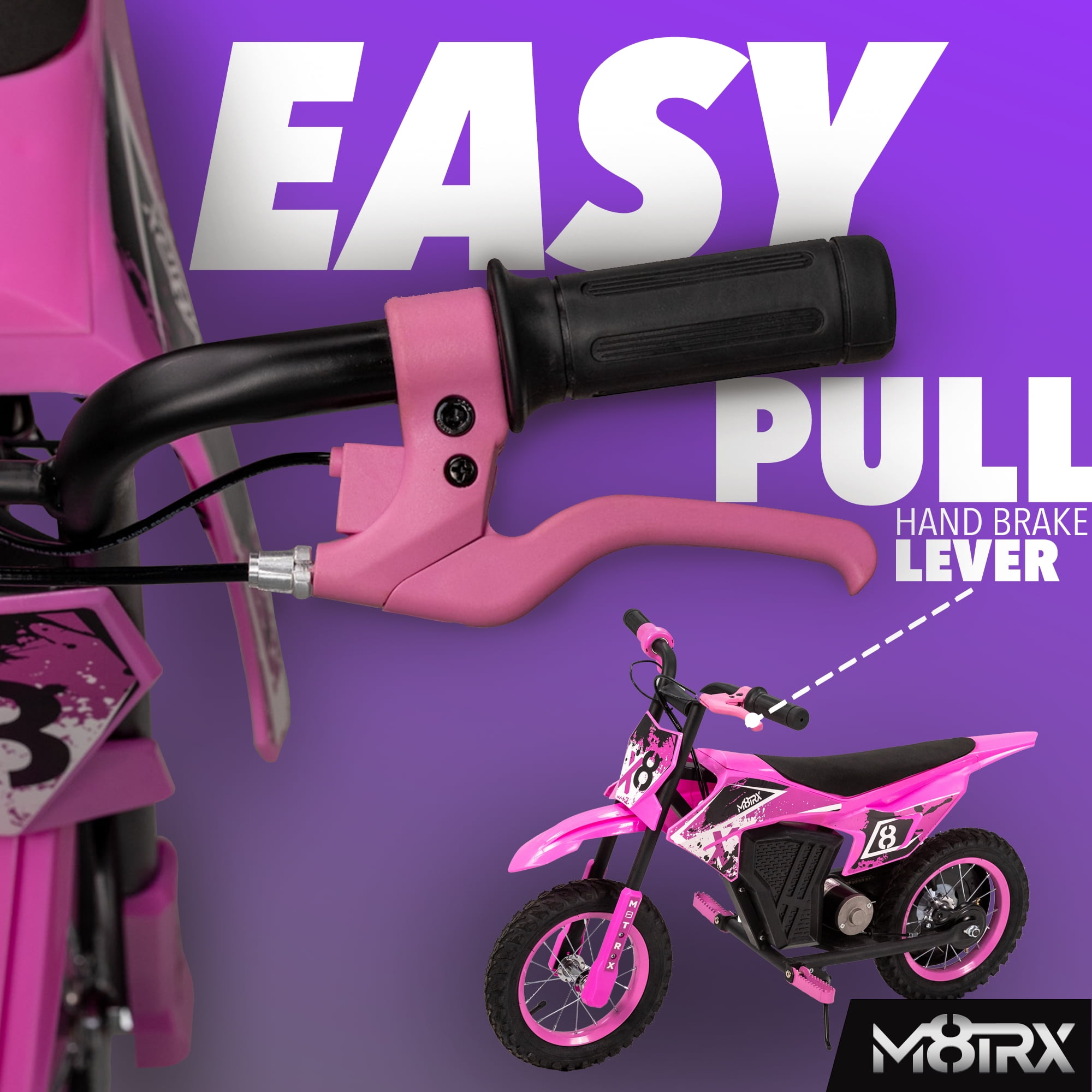 M8TRX Pink 12V Mini Electric Child Dirt Bike, Battery