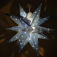 thumbnail image 4 of Aurora Superstar 17" Blue Hanging Moravian Star Light LED Lantern Decor, Weatherproof Fold-Flat Plastic Lighted Star, 4 of 5