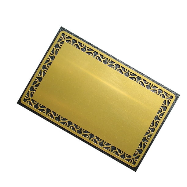 Ounissouiy 100 piezas tarjeta de visita sublimación artesanía tarjetas de nombre superficie lisa etiqueta de identificación etiquetas de Almacenamiento y organización del hogar Oro cepillado 0.45 mm
