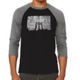 thumbnail image 1 of LA Pop Art Men's Raglan Word Art T-Shirt - Brooklyn Bridge, 1 of 2
