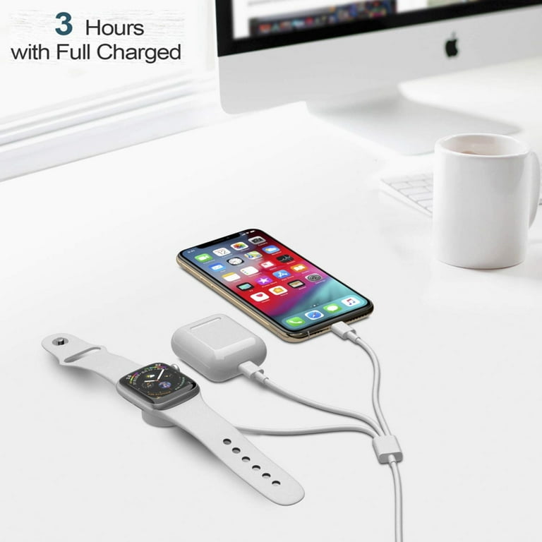 Watch Charger 3 in 1 Wireless Charging Cable for Apple Watch Series 6 SE 5 4 3 2 1 Competible with 11 11 Pro XR XS XS Max X 8 8Plus 7 7Plus 6 6Plus 5