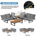 thumbnail image 4 of Outdoor Sectional Sofa Set Patio Conversation Set Patio Seating Group Outdoor Daybed with Adjustable Reclining Seats for Backyard, Poolside and Balcony,Grey, 4 of 9