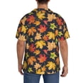 thumbnail image 3 of Fuzoiu Colorful Maple Leaves Print Men's Casual Short,Men's Short Sleeve Shirt,Mens Casual Button Down Shirts,Cuban Collar Summer Shirt for Beach, Vacation, and Outdoor Activities-Medium, 3 of 5