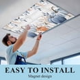thumbnail image 6 of Blue Pumpkins Fall Fluorescent Light Covers, Thanksgiving Eucalyptus Leaves Wooden Magnetic Light Covers for Ceiling Lights, Fluorescent Ceiling Shade for Classroom Bedroom Office 4x2Ft x 2PCS, 6 of 8