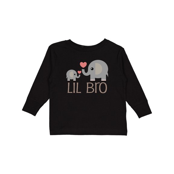 Inktastic Lil Bro Matching Elephant Boys Long Sleeve Toddler T-Shirt