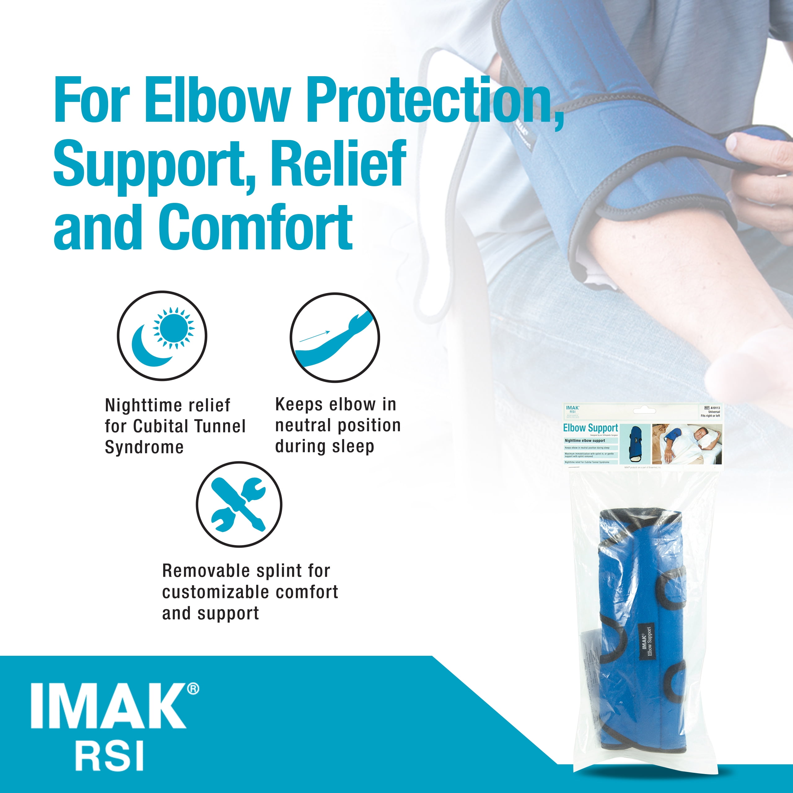 Brownmed IMAK RSI Elbow Support Brace - XL - Blue