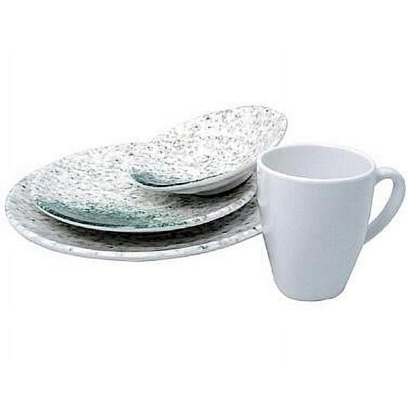 Le Chef Marble Melamine Single 4-piece Dinner Set