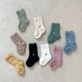 thumbnail image 2 of Chaussette d'École Bébé Printemps Automne Simplicité Coréenne Blanc Noir Lettre R Chaussette Courte pour Enfants Garçon Fille Coton Rayures Chaussettes Jaune m(2-4 Ans), 2 of 6