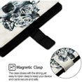 thumbnail image 4 of Huawei P Étui Intelligent Premium en Cuir PU Étui à Rabat Design Créatif 3D Couverture Protectrice Support Portefeuille Compatible pour Huawei P Intelligent 2018 YB Fleur Crâne, 4 of 5