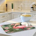 thumbnail image 6 of Pink Flamingo Dish Drying Mat, Absorbent Microfiber Pad Protector For Kitchen Counter Top Mat Dish Drainboard 18x24in, 6 of 7