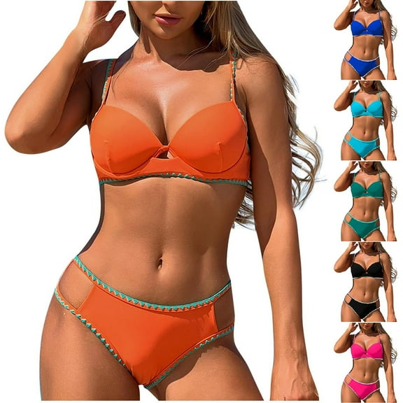 ZZwxWA Bikini Sets for Women, 2 Piece Underwire Swimsuit, Two Piece Bathing Suit Brazilian Swimwear