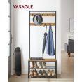 thumbnail image 3 of VASAGLE Entryway Coat Rack with Shoe Bench, Shoe Rack with Hall Tree, Rustic Walnut and Black, 3 of 6