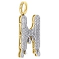 thumbnail image 2 of 10K Yellow Gold Diamond H Initial Bubble Drip Pendant Pave Dome Charm 0.54 CT., 2 of 6