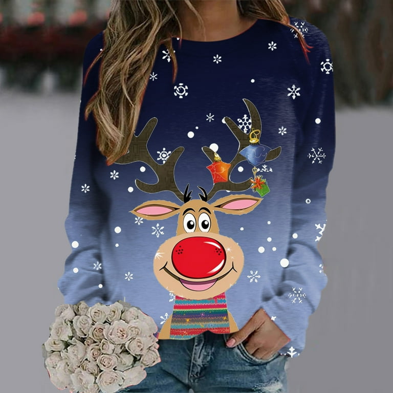 Deer print sweatshirt cheap