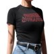 thumbnail image 3 of Camiseta de mujer Corta, delgada, cuello redondo, Top corto con letras impresas, Negro, M kenally AP001464-05B, 3 of 7
