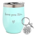 thumbnail image 1 of Vaso de café SHOW-YA Mint, 12 oz, regalo para hermana con llavero, 1 of 6