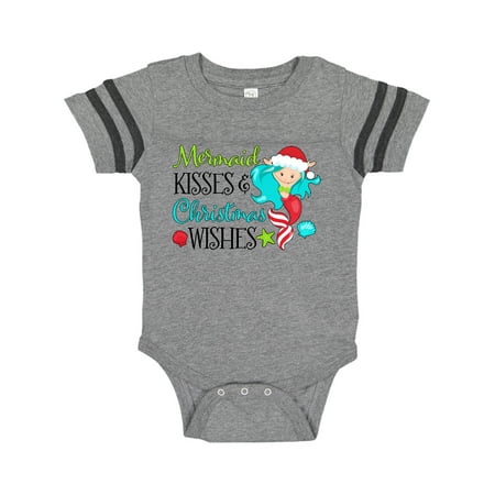 

Inktastic Mermaid Kisses and Christmas Wishes with Seashells Gift Baby Boy or Baby Girl Bodysuit