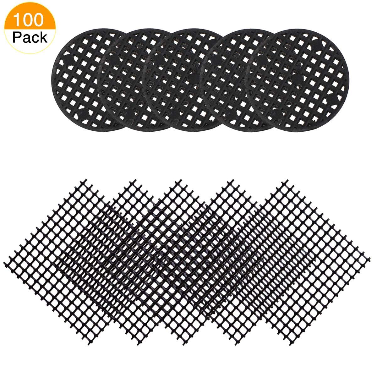 50 Pack 2x2 Inch Squares Gardens Drainage Mesh Hole Screens Prevent Soil Loss Anti LE TAUCI Flower Pot Hole Mesh Pad Polyamide Material 