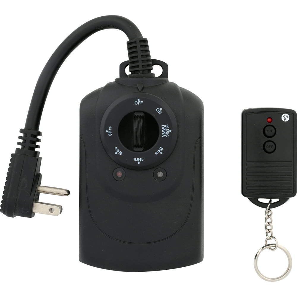 Westek TM21DOLB 2Outlet Photocell Timer with Wireless Remote, Black