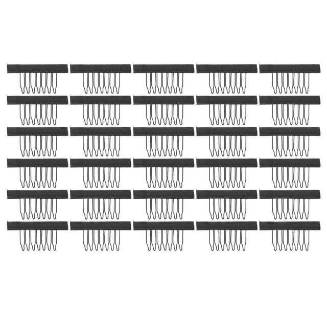 30 pinzas de acero inoxidable para pelucas, con 7 dientes, para peluquín, accesorios para pelucas, color negro