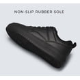 thumbnail image 5 of LUCKY STEP Womens Fashion Faux Leather Sneakers Low Top Lace Up Casual Shoes,All black, 5 of 10