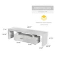 Tzicr Modern LED TV Stand for 75Inch TVs, White Solid Wood TV High Gloss Entertainment