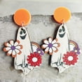thumbnail image 2 of Visland 1 Pair Lovely Earrings Eye-catching Geometric Vintage Cartoon Design Comfortable to Wear Pumpkin Shape Fun Earrings for Party, 2 of 2
