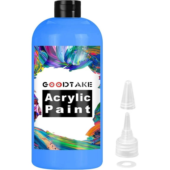 Blue Acrylic Paint, Titanium White Paint (200ml / 7oz) Bottle, Art Craft Paints for Canvas Painting, Rock, Stone, Wood, Fabric, Art Supplies (Blue, 7 Fl Oz)