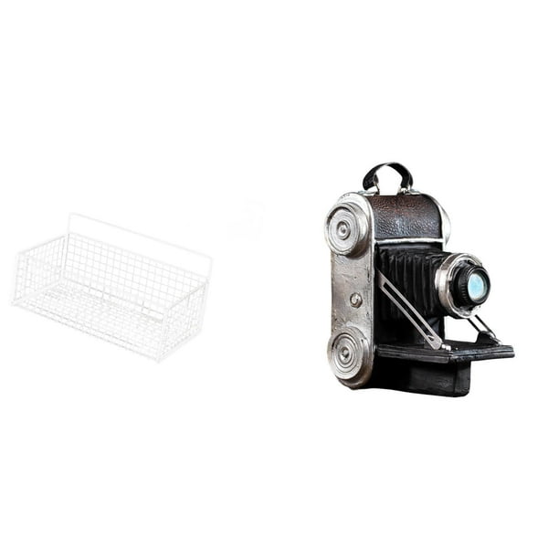 Cesta de almacenamiento colgante,Cesta de almacenamiento para gabinete organizador de pared colgante,Estantes de pared con decoración de granja,Estatua de cámara,Figura coleccionable de