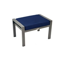 Tortuga Outdoor Lakeview Aluminum Outdoor Ottoman with Cushion - N/A Navy