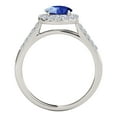 thumbnail image 3 of Mauli Jewels Engagement Rings for Women 1.20 Carat Halo Sapphire And Diamond Engagement Ring 4 Prong-Setting 14k White Gold, 3 of 6