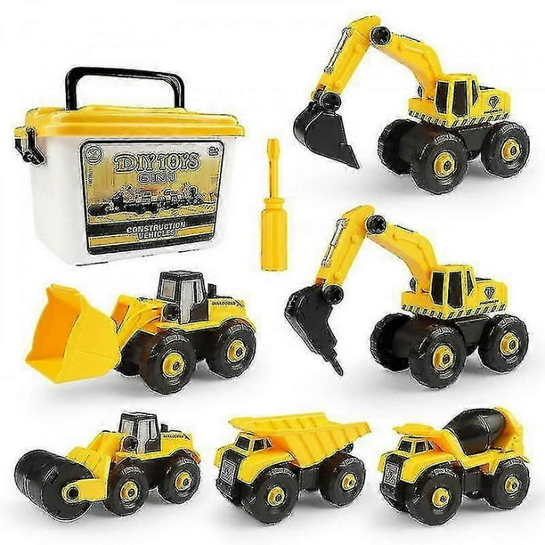 Bjxy Take-apart Construction Vehicles Excavators Truck Toy Diy Building Educational Gift Toys For Boys Girls