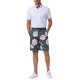 thumbnail image 2 of Pantalones cortos impresos con flores INSPIRE CHIC para hombres, con frente plano, botón y cremallera, patrón de flores 28 Verde oscuro, 2 of 5