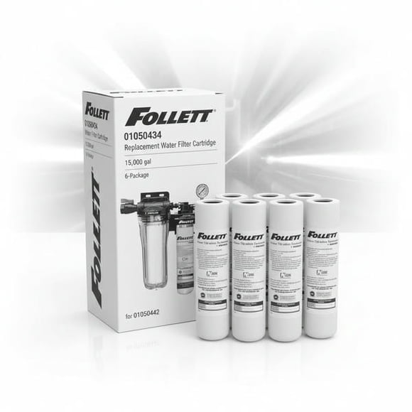 Follett 01050434 Replacement Water Filter Cartridge 6-Pack - 15,000 gal for 01050442