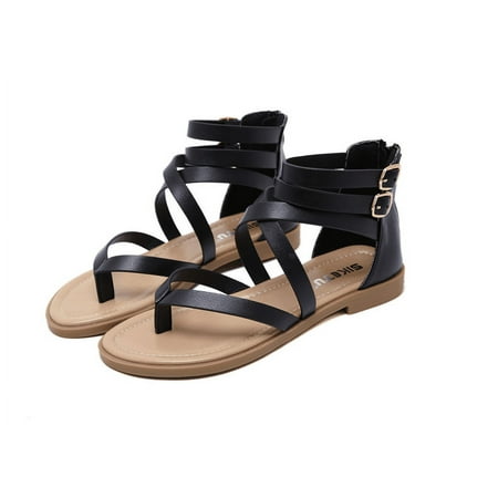 

Women’s Rhinestone Sandals Bohemian Style Open Toe Casual Gladiator Strap Flat Sandals Fashion Summer Female Beach Shoes