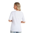 thumbnail image 5 of Women's 2-Pack Half Sleeve V Neck T-Shirts Solid Color Casual Summer Tees White/Black, 5 of 7