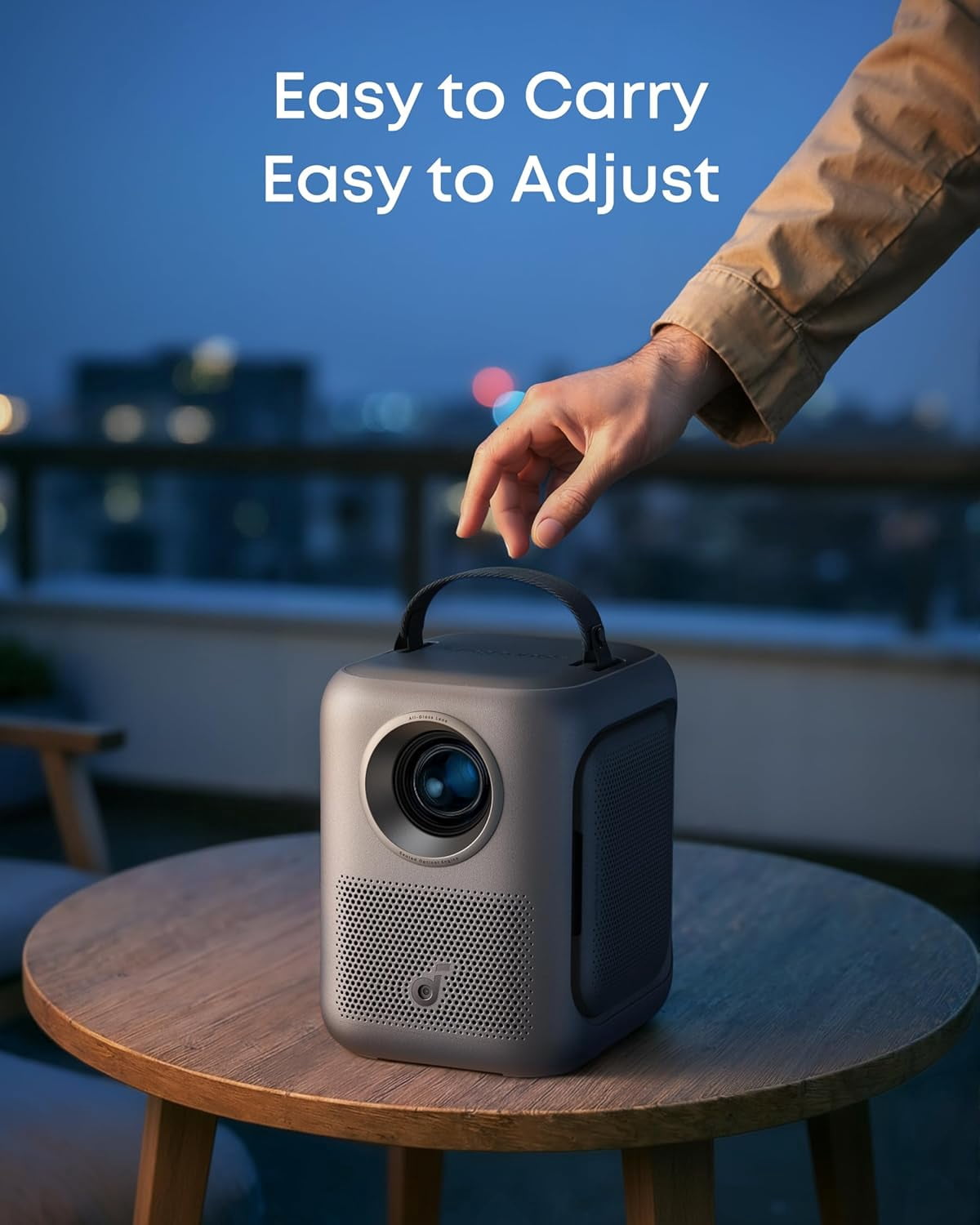 soundcore Nebula P1i Smart Projector with WiFi and Bluetooth, Flippable Speakers, 2.0 Dolby Audio, 380 ANSI Lumens, Full HD 1080P, All-Glass Lenses, Dual 10W Stereo, GTV, Portable