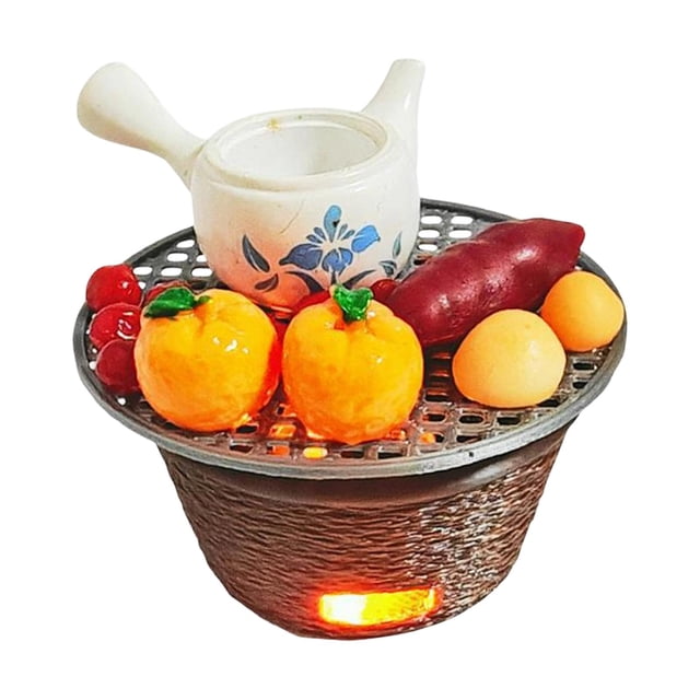Xuanheng Dollhouse Stoves Camping Accessories Simulation Sturdy Fairy Garden Cookware Style B